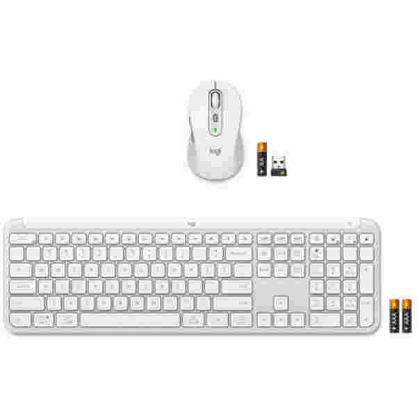 Tipkovnica in miš Logitech brezžična + Bluetooth Signature Slim Combo MK950 SLO bela Bolt USB reciever SLO gravura (920-012491)