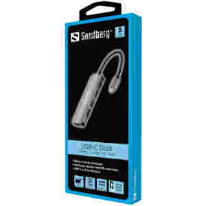 Sandberg USB-C priklopna postaja na HDMI + 3x USB 3.0 in Power Delivery 100W