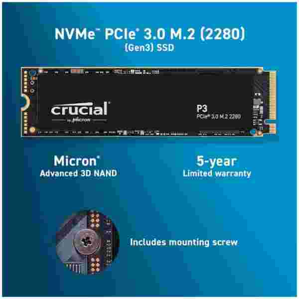Crucial P3 2TB 3D NAND NVMe PCIe M.2 SSD