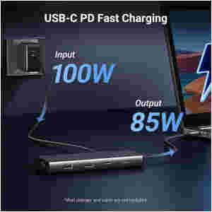 UGREEN 8v1 USB-C 4K priklopna postaja s 100W PD vhodom