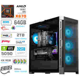 Računalnik MEGA TWR S11 R9-9900X3D/RTX5090/64GB-DDR5/2TB-4.0/1050W/Brez OS/črna RGB