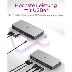 Icybox IB-DK2880-C41 priključna postaja USB4 Type-C z dvojnim video izhodom