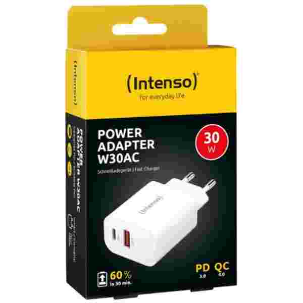 Intenso 30W napajalnik z USB-C in USB-A W30AC