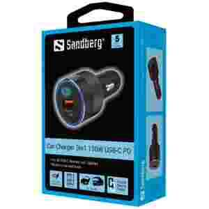 Sadberg avtomobilski polnilnik 3in1 130W USB-C PowerDelivery