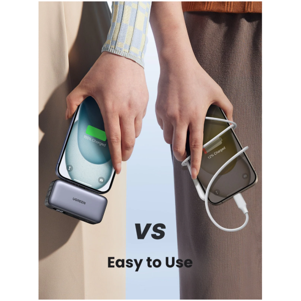 Ugreen 5000mAh 22,5W USB-C polnilna baterija z vgrajenim USB-C priključkom in LED zaslonom - Image 4