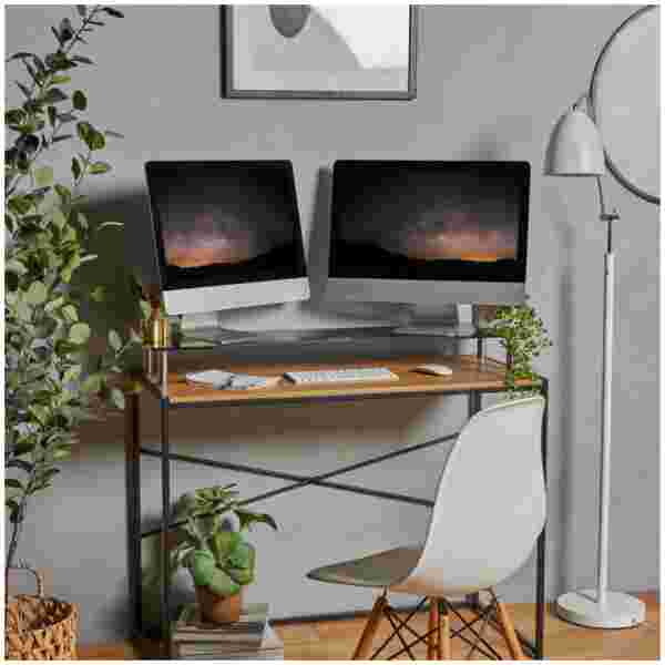 Vonhaus steklen podstavek za monitor XL črn