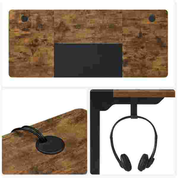 SONGMICS električna Sit/Stand miza z okvirjem črno rustikalna, LSD016X01 - slika 2