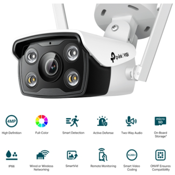 TP-LINK VIGI 4MP zunanja Full-Color Wi-Fi Bullet mrežna kamera (do 2560 × 1440 H.265+ 30fps) - slika 3