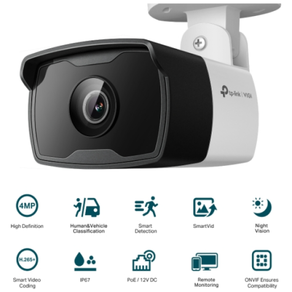 TP-LINK VIGI 4MP zunanja IR Bullet mrežna kamera (do 2560 × 1440 H.265+ 30fps) - slika 4