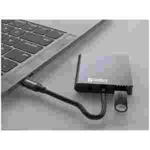Sandberg USB-C 2xHDMI + USB + Power Delivery priklopna postaja za 2 monitorja