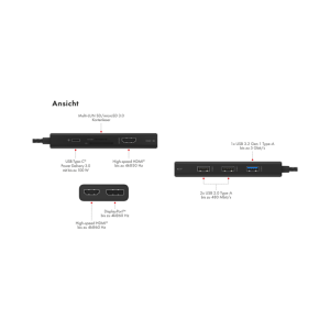 Icybox IB-DK4011-CPD priklopna postaja s Power Delivery 100W
