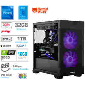 Računalnik MEGA MT S7X i7-12700K/RTX5060Ti-16GB/32GB/1TB-4.0/750W/Brez OS/črna RGB + Estetski napajalni kabli [Vijolična / Črna)