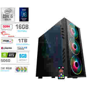 Računalnik MEGA MT 5000 i5-11600K/RTX5060/16GB/1TB-4.0/350W/Brez OS RGB