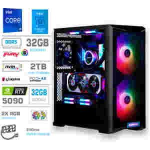 Računalnik MEGA TWR S10 i9-14900K/RTX5090/32GB-DDR5/2TB-4.0/1000W/Brez OS/črna RGB