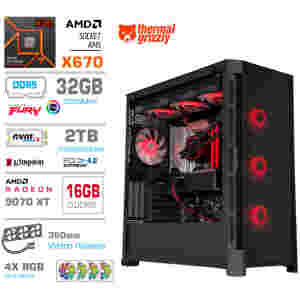 Računalnik MEGA TWR S11 R7-7800X3D/RX9070 XT/32GB-DDR5/2TB-4.0/1050W/Brez OS/črna RGB