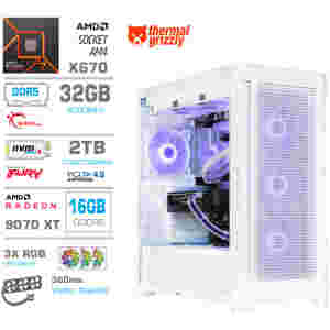 Računalnik MEGA TWR S11 R7-7700X/RX9070 XT/32GB-DDR5/2TB-4.0/1050W/Brez OS/bela RGB + Estetski napajalni kabli [Vijolična / Bela]