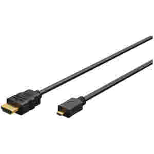KABEL HDMI/HDMI M/M micro 2,0m Goobay pozlačeni kontakti V2,1 8K črn (53785)