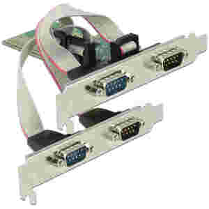 Kontroler PCI-Express => 4x serijski COM port RS232 9pin Delock + Low Profile 89557