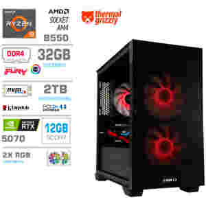 Računalnik MEGA MT S7X R9-5950X/RTX5070/32GB/2TB-4.0/750W/Brez OS/črna RGB + Estetski napajalni kabli [Rdeča / Črna]