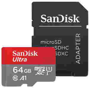 Spominska kartica SDXC 64GB Sandisk Ultra 140MB/s/U1 V10 UHS-I +adapter (SDSQUAB-064G-GN6MA)