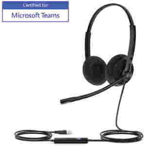 Slušalke žične Yealink naglavne z mikrofonom USB UH34 črne (1308048)