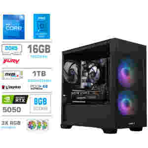 Računalnik MEGA MT S7X i5-12400F/RTX5050/16GB/1TB-4.0/750W/Brez OS/črna RGB