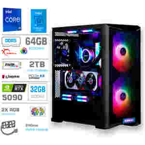 Računalnik MEGA TWR S10 i9-14900K/RTX5090/64GB-DDR5/2TB-4.0/1000W/Brez OS/črna RGB