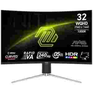 Zaslon MSI MAG 325CQRXF E2 31.5" / WQHD / 240Hz / 0.5ms (GtG) / ukrivljen / črn - nastavljiv po višini - PD 15W