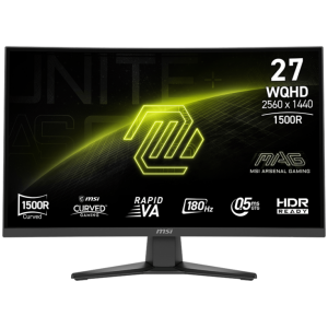 Zaslon MSI MAG 275CQF E18 / 27" / WQHD / Rapid VA / 180Hz / 0.5ms (GtG) / ukrivljen / črn