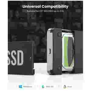 Ugreen 2.5 SATA ohišje za disk srebrn - box