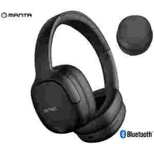 Slušalke brezžične Manta naglavne BT RYTMO ELEGANCE črne ANC Bluetooth ()