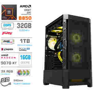 Računalnik MEGA MT S8 R7-9700X/RX9070 XT/32GB-DDR5/2TB-4.0/750W/Brez OS/črna RGB + Estetski napajalni kabli [Rumena / Črna]