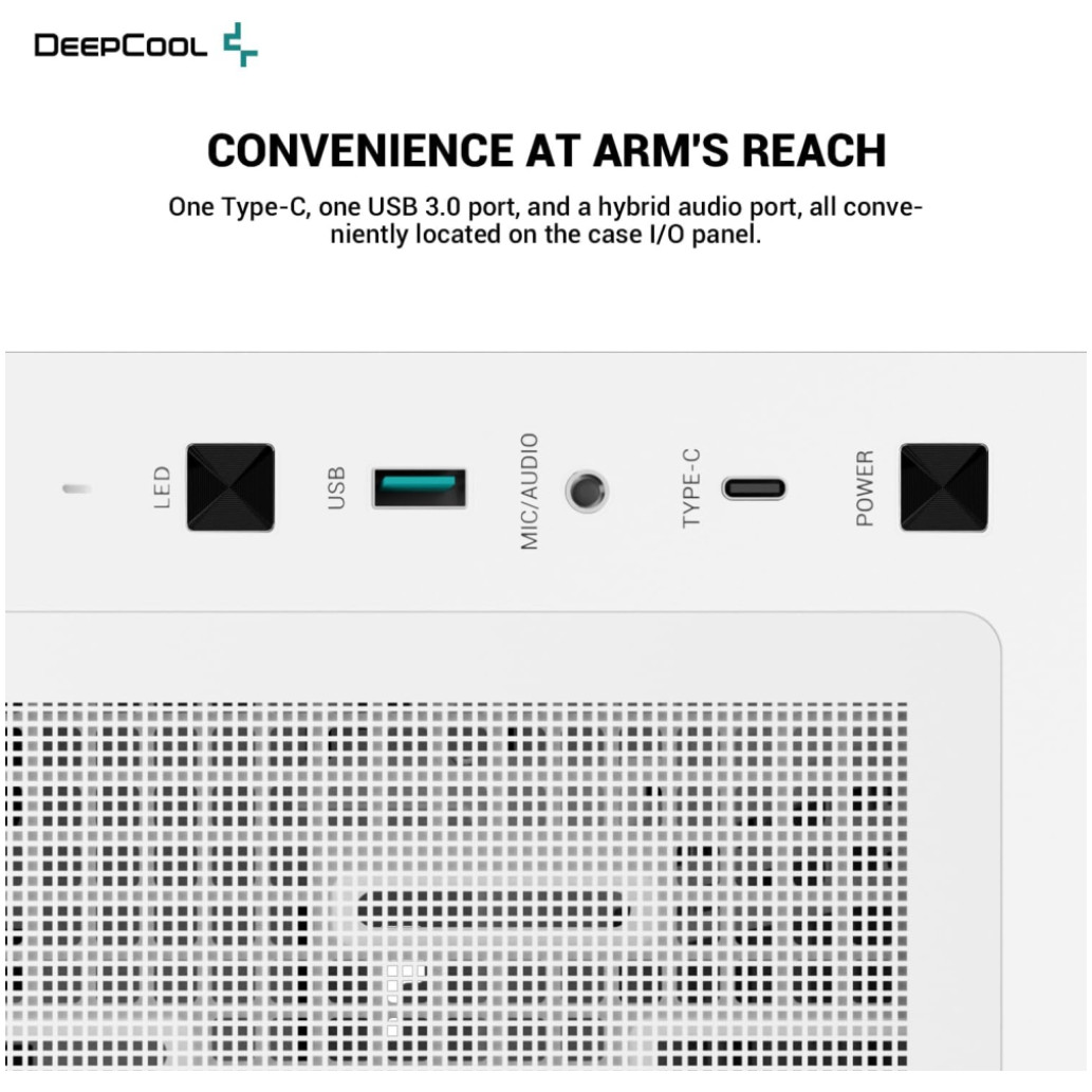 Ohišje Deepcool CH560 Digital MidiATX - bela RGB - slika 4