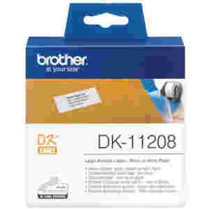 Nalepke za tiskalnik Brother DK11208 večje nalepke bela rola s črnim izpisom - 38mm x 90mm 400 kos