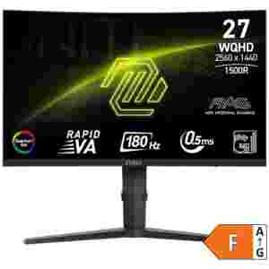 Zaslon MSI MAG 275CQRF QD E2 / 27" / WQHD / Rapid VA / 180Hz / 0.5ms (GtG) / ukrivljen / črn - nastavljiv po višini - PD 15W