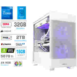 Računalnik MEGA MT S7X i7-12700K/RTX5070Ti/32GB/2TB-4.0/750W/Brez OS/bela RGB + Estetski napajalni kabli [Vijolična / Bela]