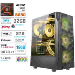 Računalnik MEGA MT S7 R7-7800X3D/RX9070 XT/32GB-DDR5/2TB-4.0/750W/Brez OS RGB + Estetski napajalni kabli [Rumena / Črna]