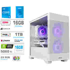 Računalnik MEGA MT S7X i5-14400F/RTX5060Ti-16GB/16GB/1TB-4.0/750W/Brez OS/bela RGB + Estetski napajalni kabli [Vijolična / Bela]