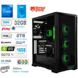 Računalnik MEGA TWR S10 i7-12700K/RTX5070Ti/32GB-DDR5/2TB-4.0/1000W/Brez OS/črna RGB + Estetski napajalni kabli [Zelena / Črna]
