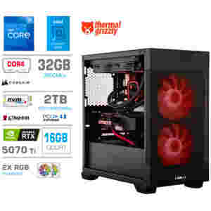 Računalnik MEGA MT S7X i7-12700K/RTX5070Ti/32GB/2TB-4.0/750W/Brez OS/črna RGB + Estetski napajalni kabli [Rdeča / Črna]