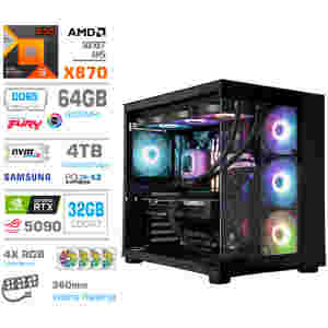Računalnik MEGA MT S5 R9-9950X3D/RTX5090/64GB-DDR5/4TB-4.0/1050W/Brez OS/črna RGB