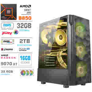 Računalnik MEGA MT S7 R7-9700X/RX9070 XT/32GB-DDR5/2TB-4.0/750W/Brez OS RGB + Estetski napajalni kabli [Rumena / Črna]