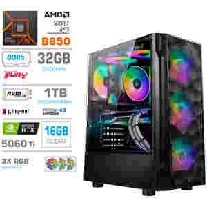 Računalnik MEGA MT S7 R5-9600X/RTX5060Ti-16GB/32GB-DDR5/1TB-4.0/750W/Brez OS RGB