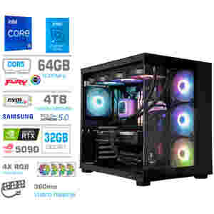 Računalnik MEGA MT S5 i9-14900K/RTX5090/64GB-DDR5/4TB/1050W/Brez OS/črna RGB