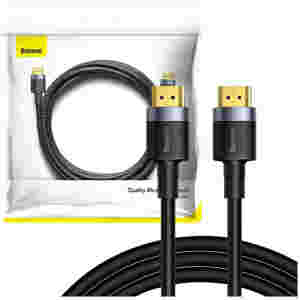 KABEL HDMI/HDMI M/M  2,0m Baseus Cafule pozlačeni kontakti V2.0 4K/60Hz ALU črn (CADKLF-F01)