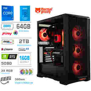 Računalnik MEGA TWR S10 i7-14700K/RTX5080/64GB-DDR5/2TB-4.0/1050W/Brez OS/črna zelena / črna RGB + Estetski napajalni kabli [Rdeča / Črna]