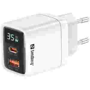 Sandberg 2in1 Charger 1xUSB-C 1xUSB-A PD 35W pametni polnilnik