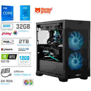 Računalnik MEGA MT S7X i7-14700K/RTX5070/32GB-DDR5/1TB/750W/Brez OS/črna RGB + Estetski napajalni kabli [Svetlo modra / črna]