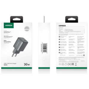 Ugreen 30W USB-C GaN hitri polnilec - črn