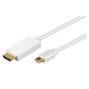 Kabel DisplayPortmini(m)=>HDMI(m) v1.2 2,00m 4K@30Hz pozlačeni konektorji bel Goobay (52861)